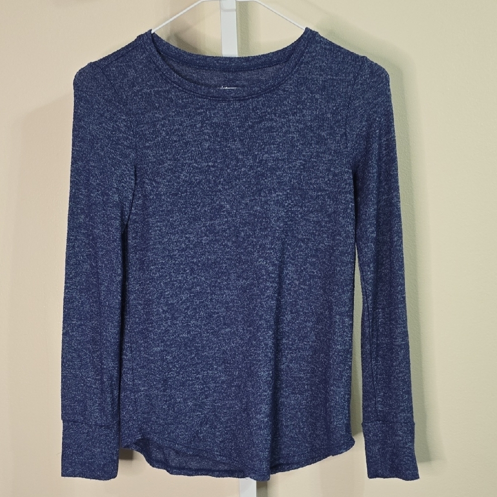 Justice Blue Fitted Long Sleeve‎ Tee Girls Sz 12